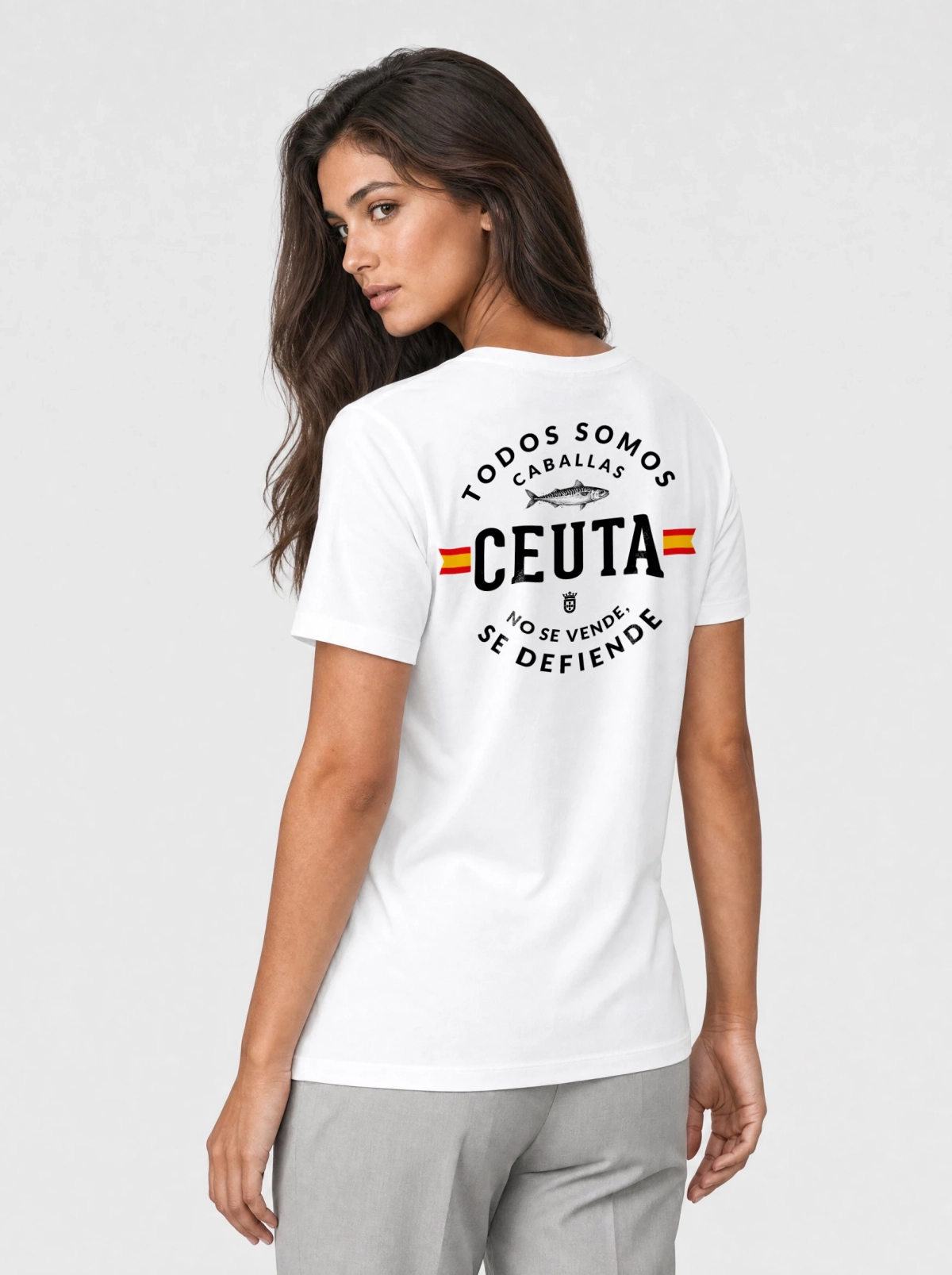 Camiseta Ceuta Todos somos caballas – Unisex – Espalda